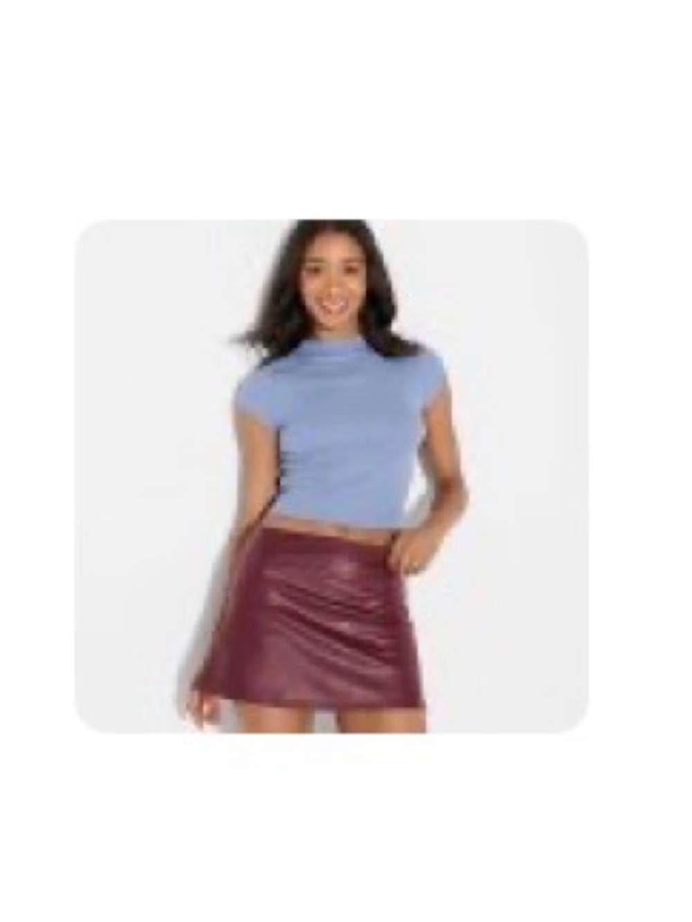 Wild Fable Wine Faux Leather Mini Skort
